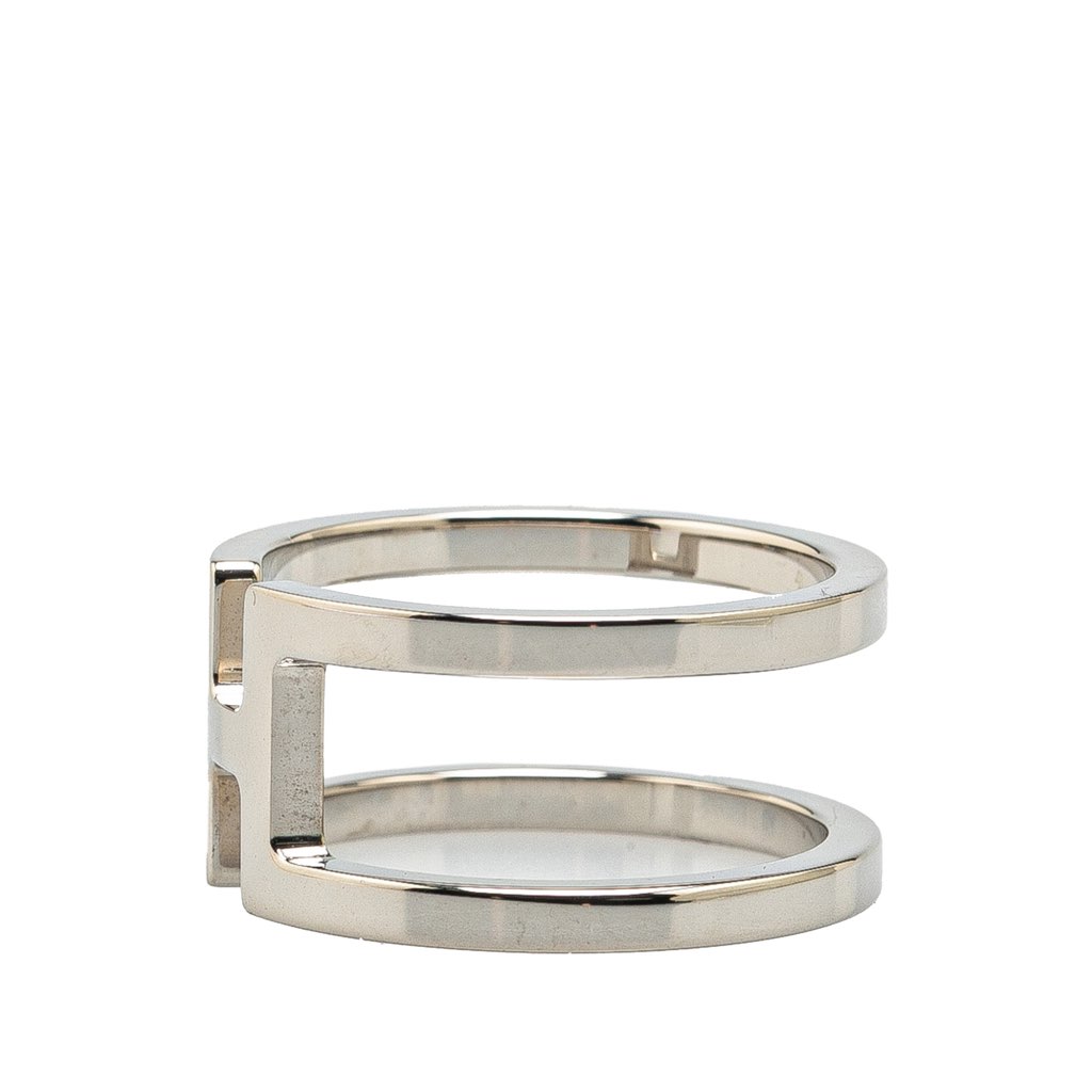 Hermès Palladium Plated H En Rond Scarf Ring - 2