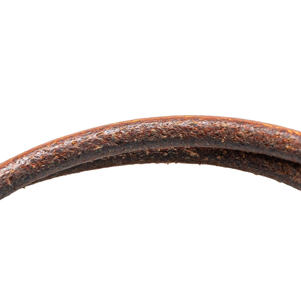 Hermès Gold Plated and Leather Jumbo Hook Double Tour Bracelet - Detail 1