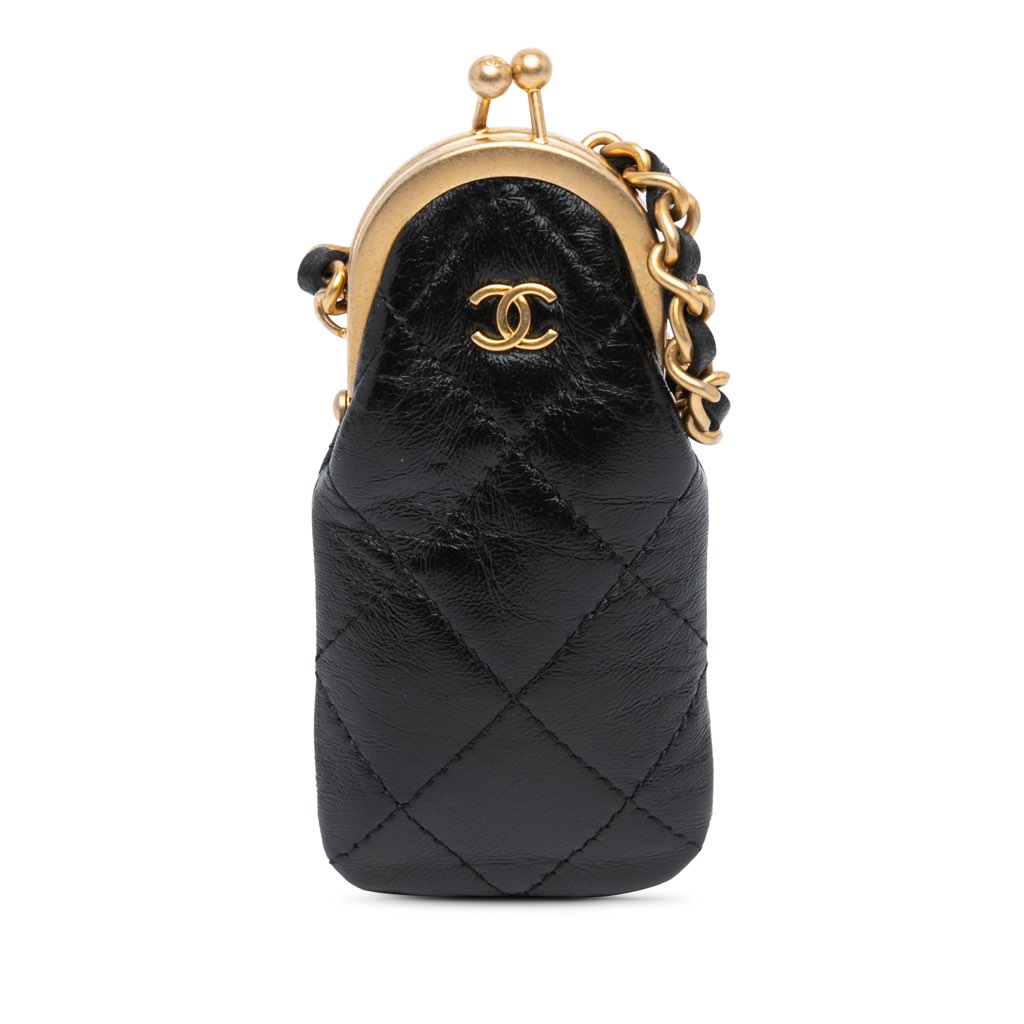 Chanel CC Quilted Lambskin Lipstick Case on Chain