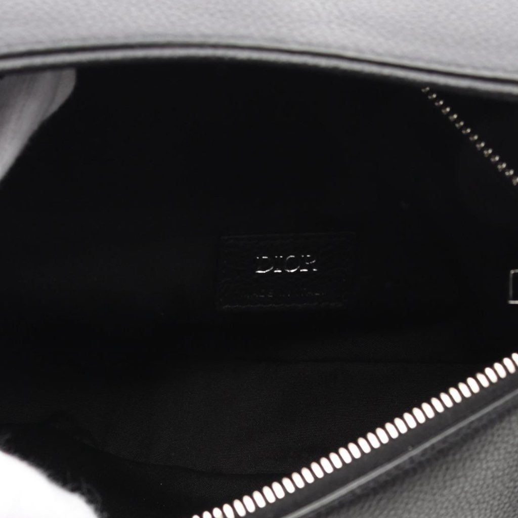 Dior Kim Jones Grained Calfskin Saddle Bag - 3
