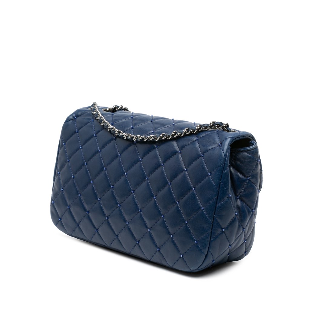 Chanel Small Quilted Lambskin Beaded Single Flap - Back view