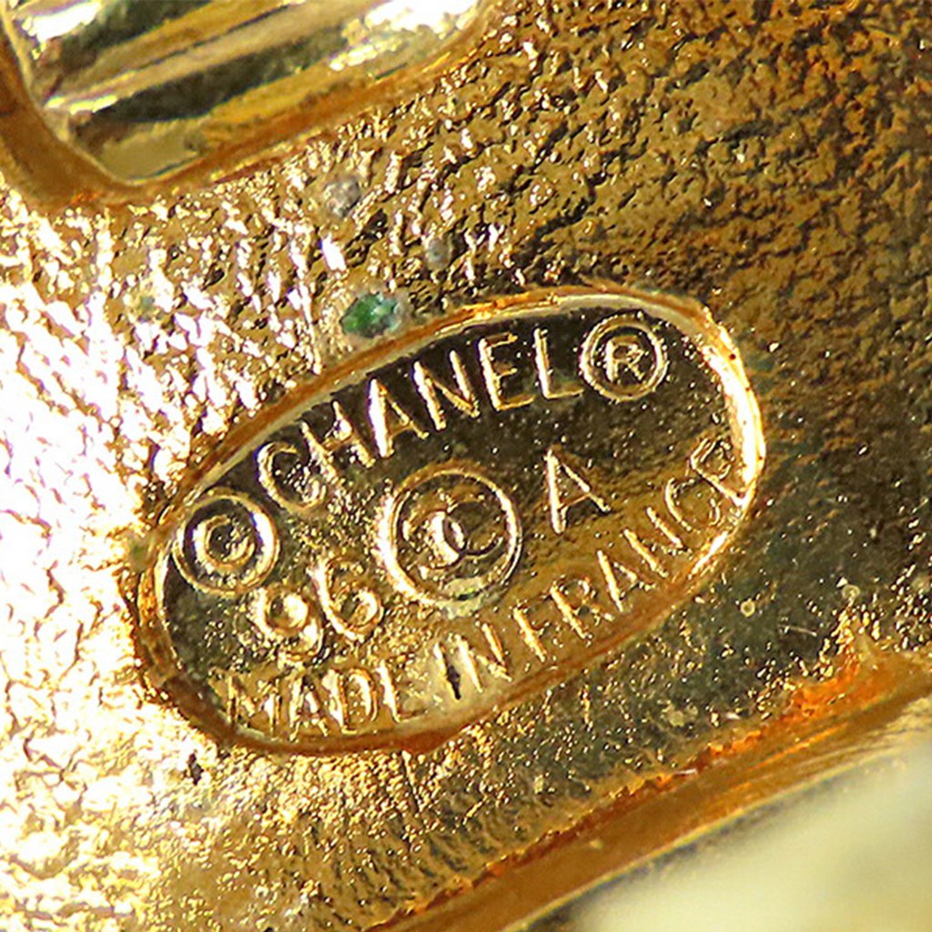 Chanel Gold Plated CC Crown Clip On Earrings - 3