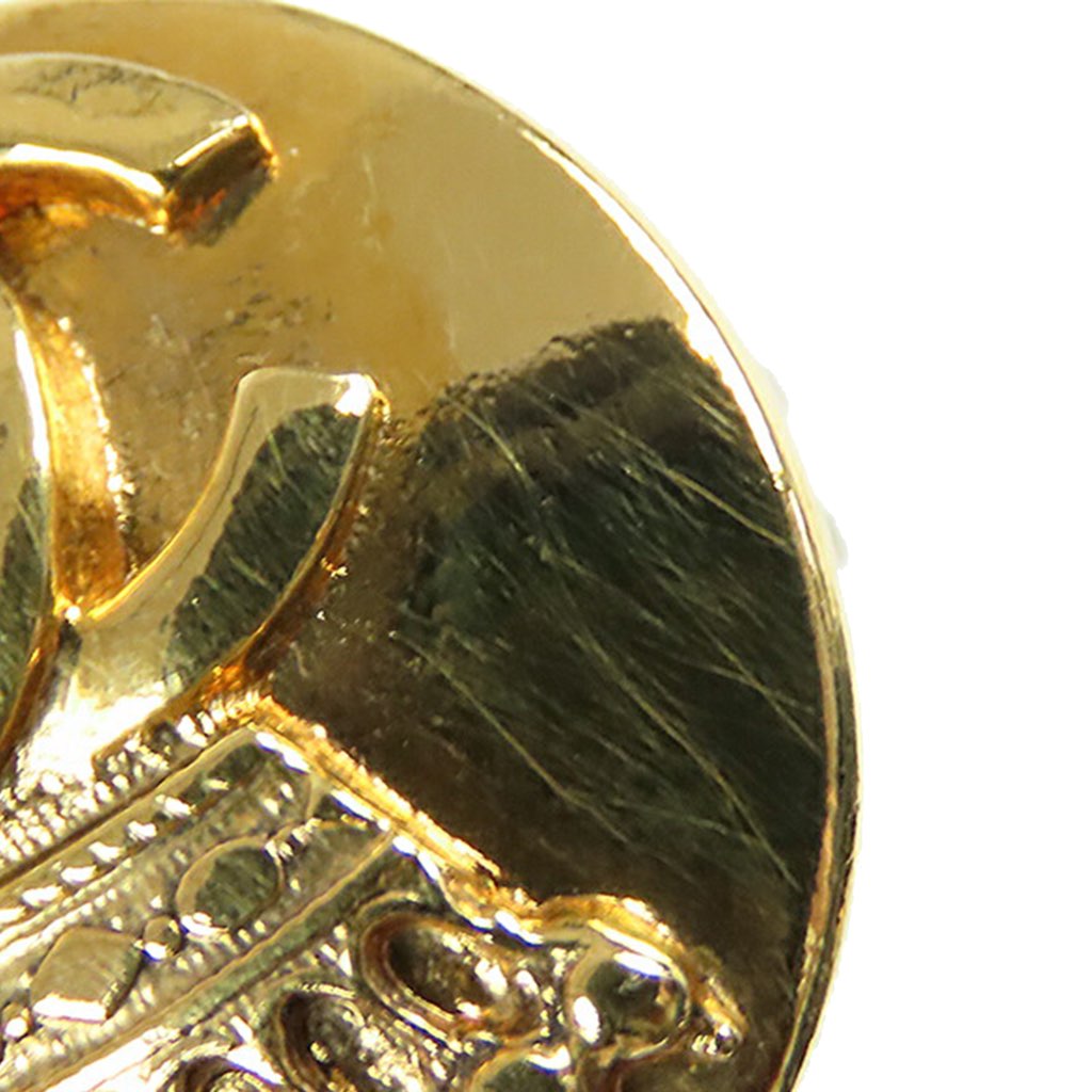 Chanel Gold Plated CC Crown Clip On Earrings - 5