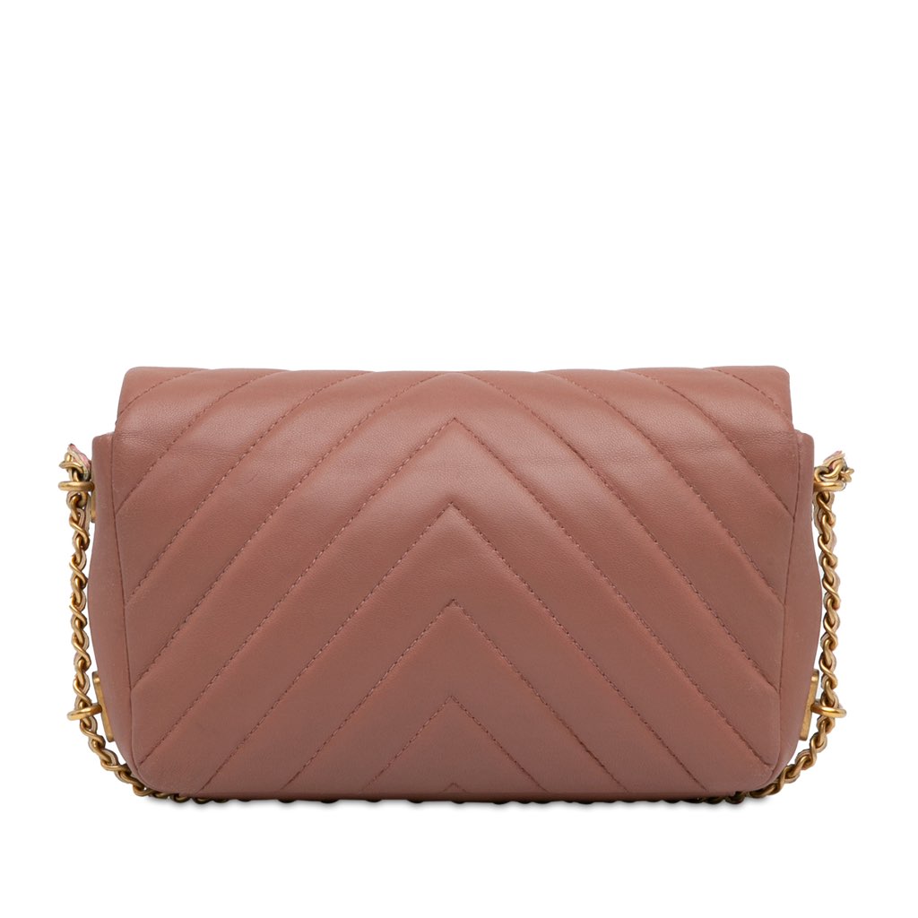 Chanel Mini Rectangular Chevron Lambskin Chain Around Flap - 3