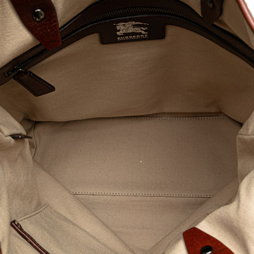 Burberry Mega Check Canvas Tote - 4