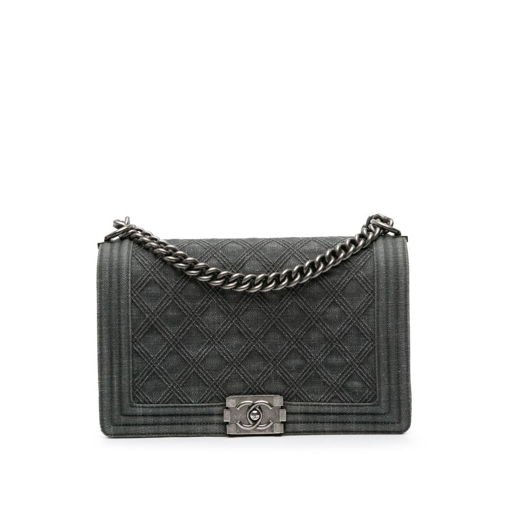 Chanel Medium Quilted Denim Boy Flap