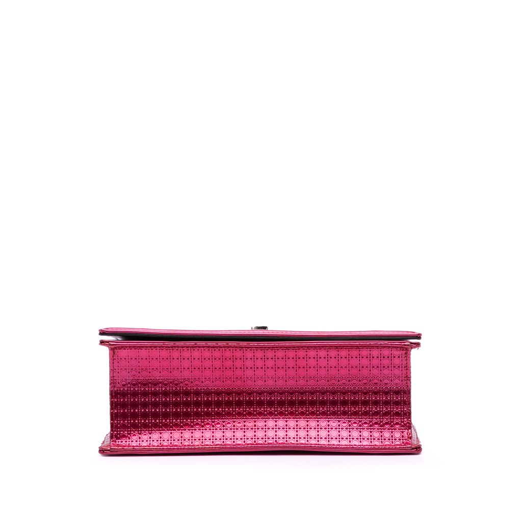 Dior Medium Metallic Patent Microcannage Diorama Flap - 3