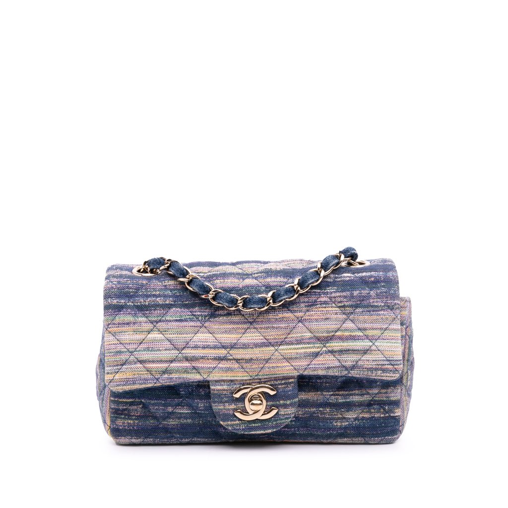 Chanel Mini Rectangular Multicolor Classic Denim Single Flap