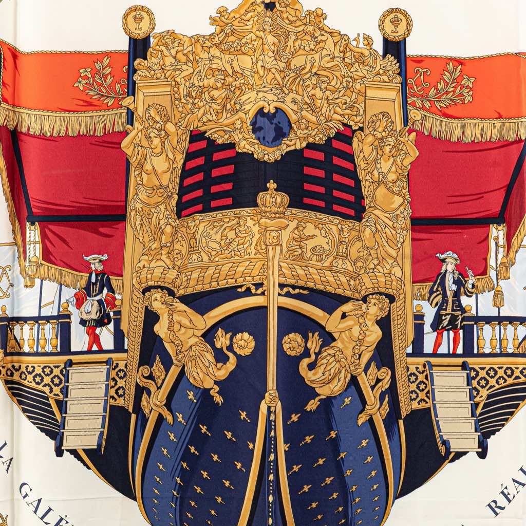 Hermès Vue Du Carosse De La Galere La Reale Silk Scarf - Detail 1