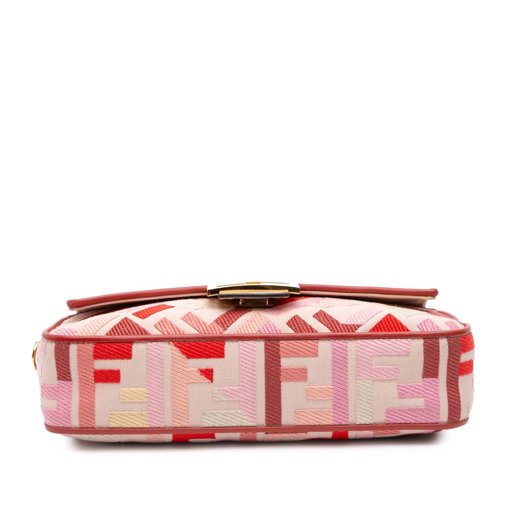 Fendi Zucca Embroidered Canvas Baguette Satchel - 3