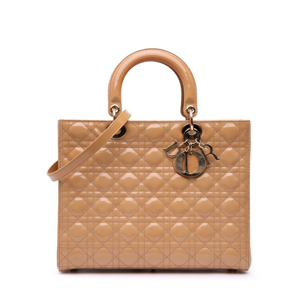 Dior Large Patent Cannage Lady Dior
