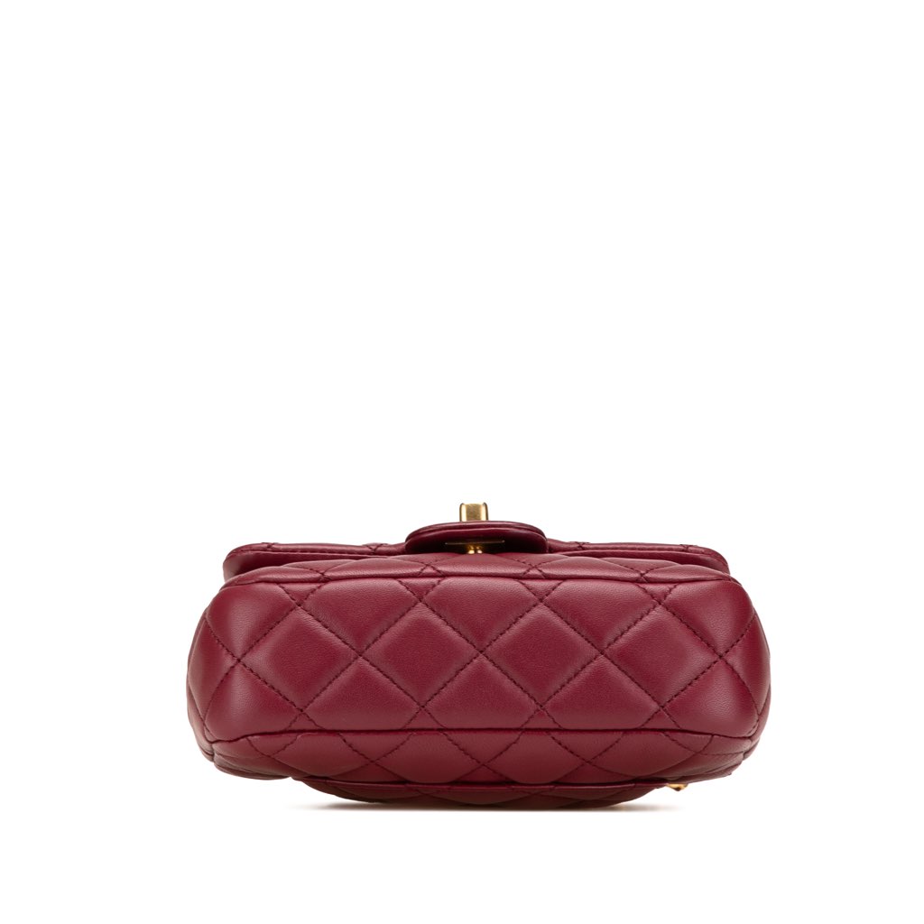 Chanel Mini Square Lambskin Coco Heart Chain Flap - 3