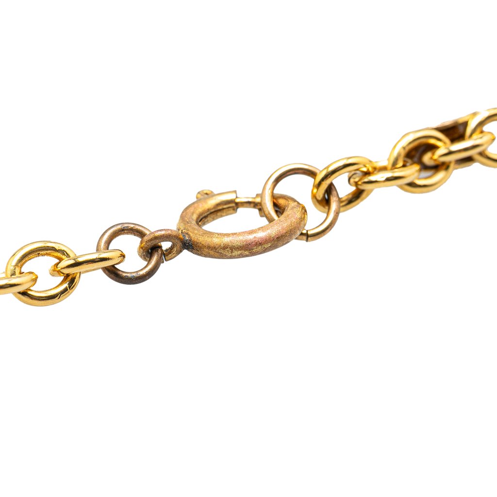 Chanel Gold Plated CC Coin Long Chain Station Necklace - Image 6