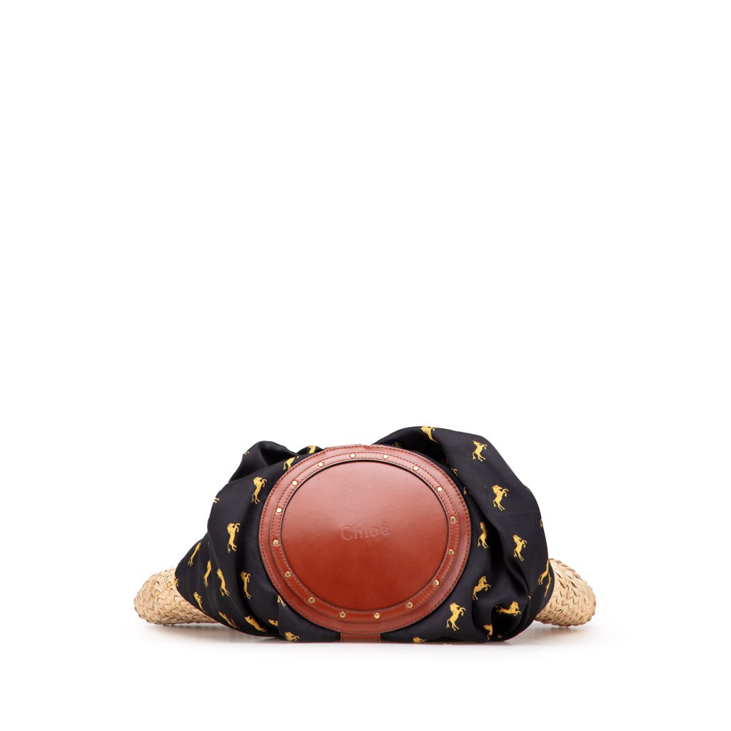 Chloé Medium Raffia Little Horses Panier Basket - 3