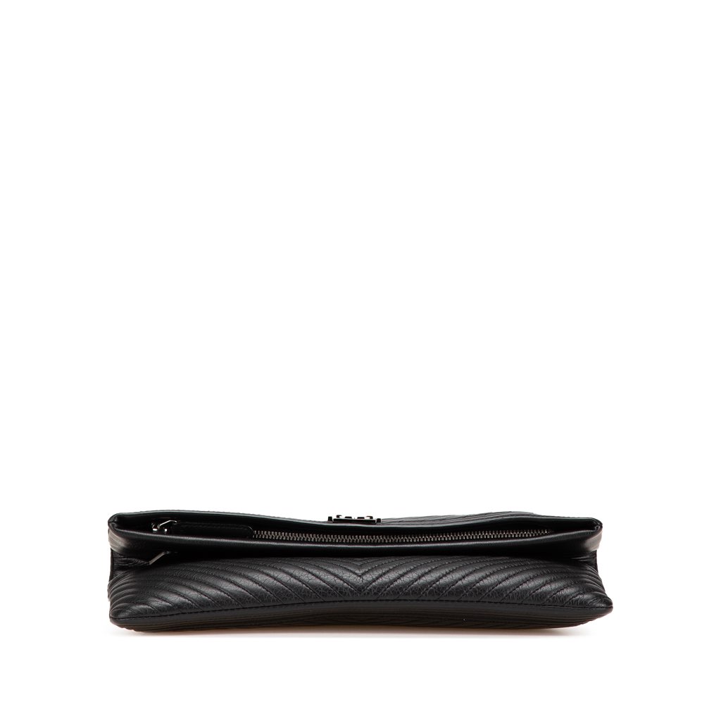 Chanel Chevron Calfskin Boy Fold Over Clutch - 3
