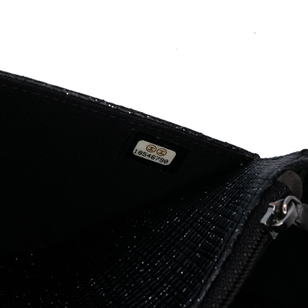 Chanel CC Quilted Glittered Calfskin Wallet On Chain - Detail 1