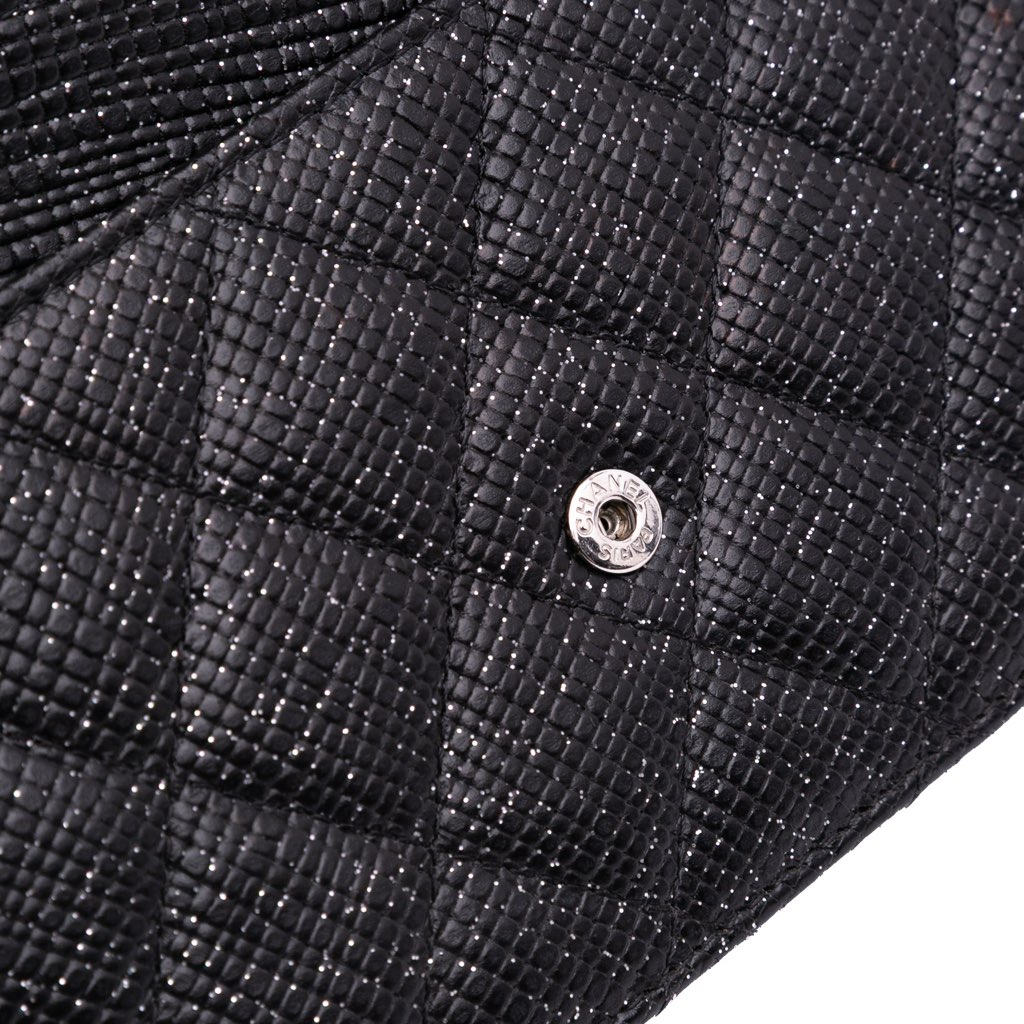 Chanel CC Quilted Glittered Calfskin Wallet On Chain - Image 12