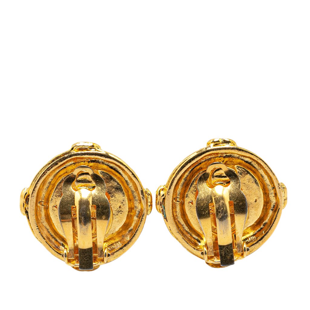 Chanel Gold Plated CC Clip On Earrings - 2