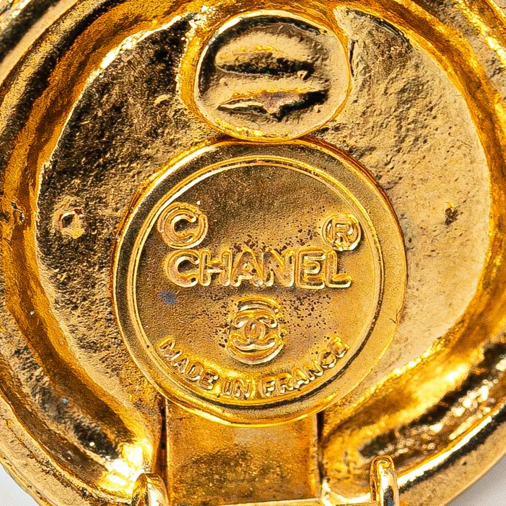 Chanel Gold Plated CC Clip On Earrings - 3