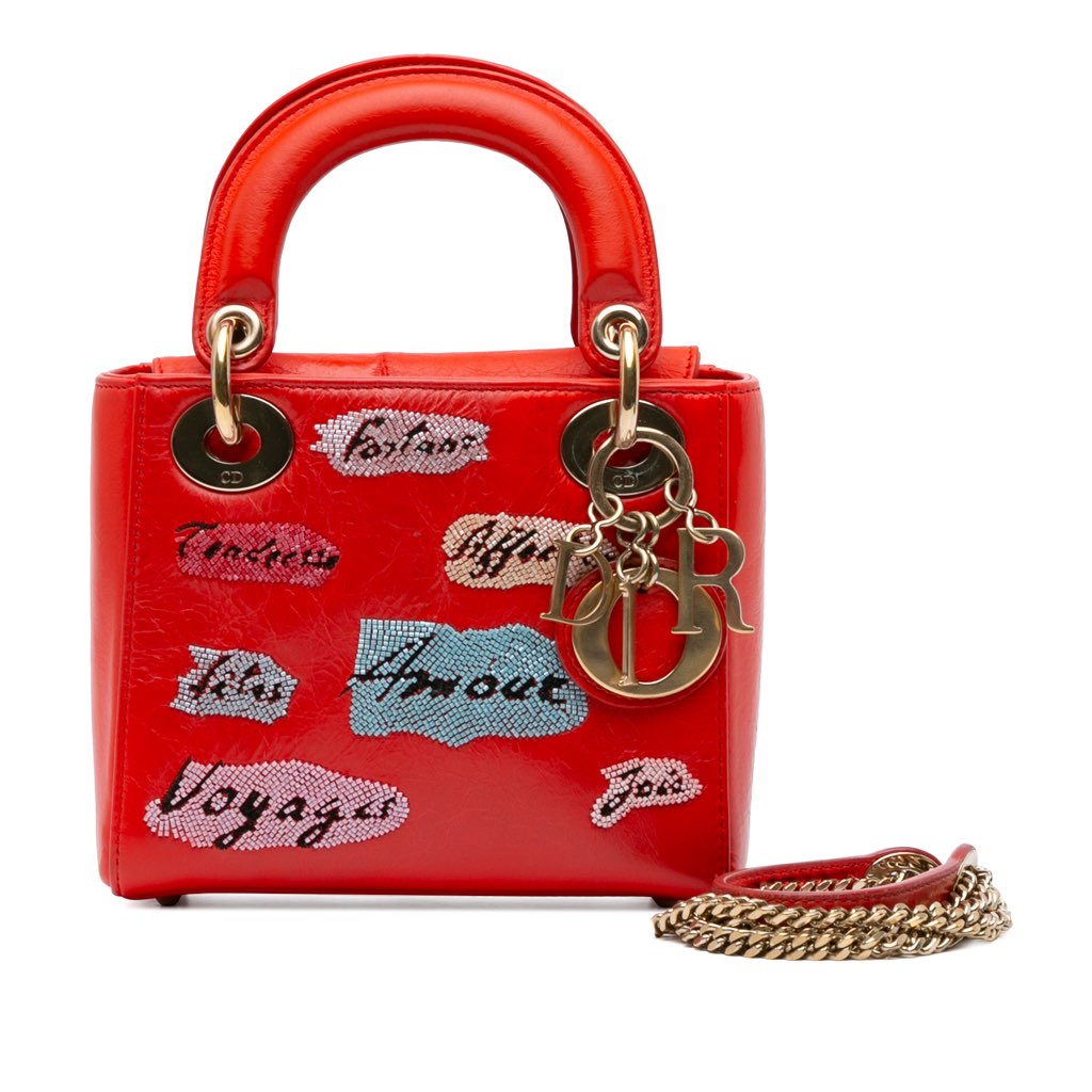 Dior Mini Calfskin Sequin Embellished Lady Dior - Image 16