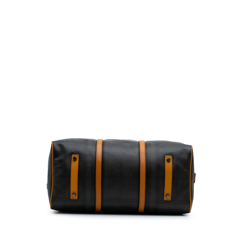 Burberry Smoke Check Coated Canvas Holdall Barrel Duffle Bag - Image 6