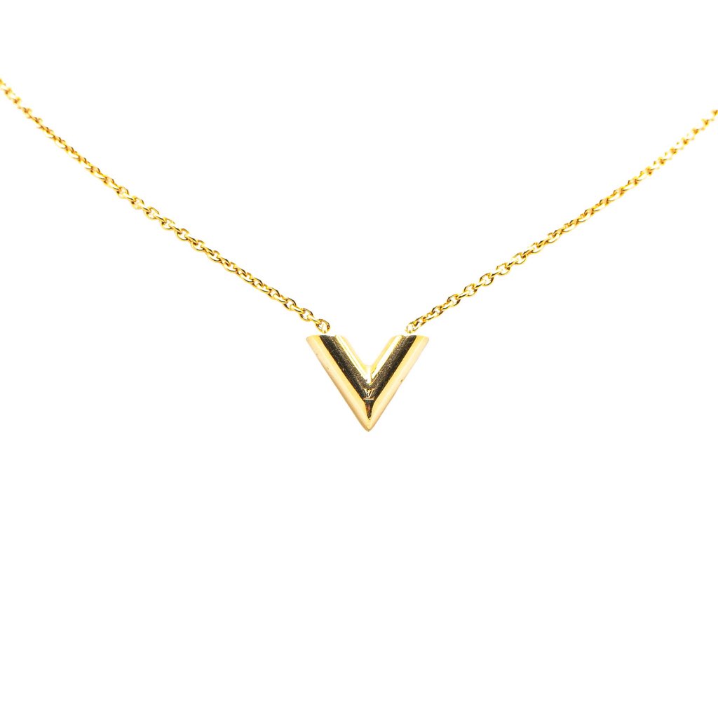 Louis Vuitton Gold Plated Essential V Necklace