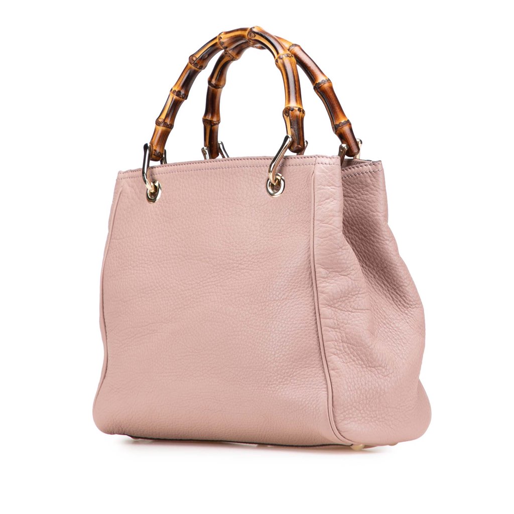 Gucci Small Calfskin Bamboo Shopper Satchel - Back view