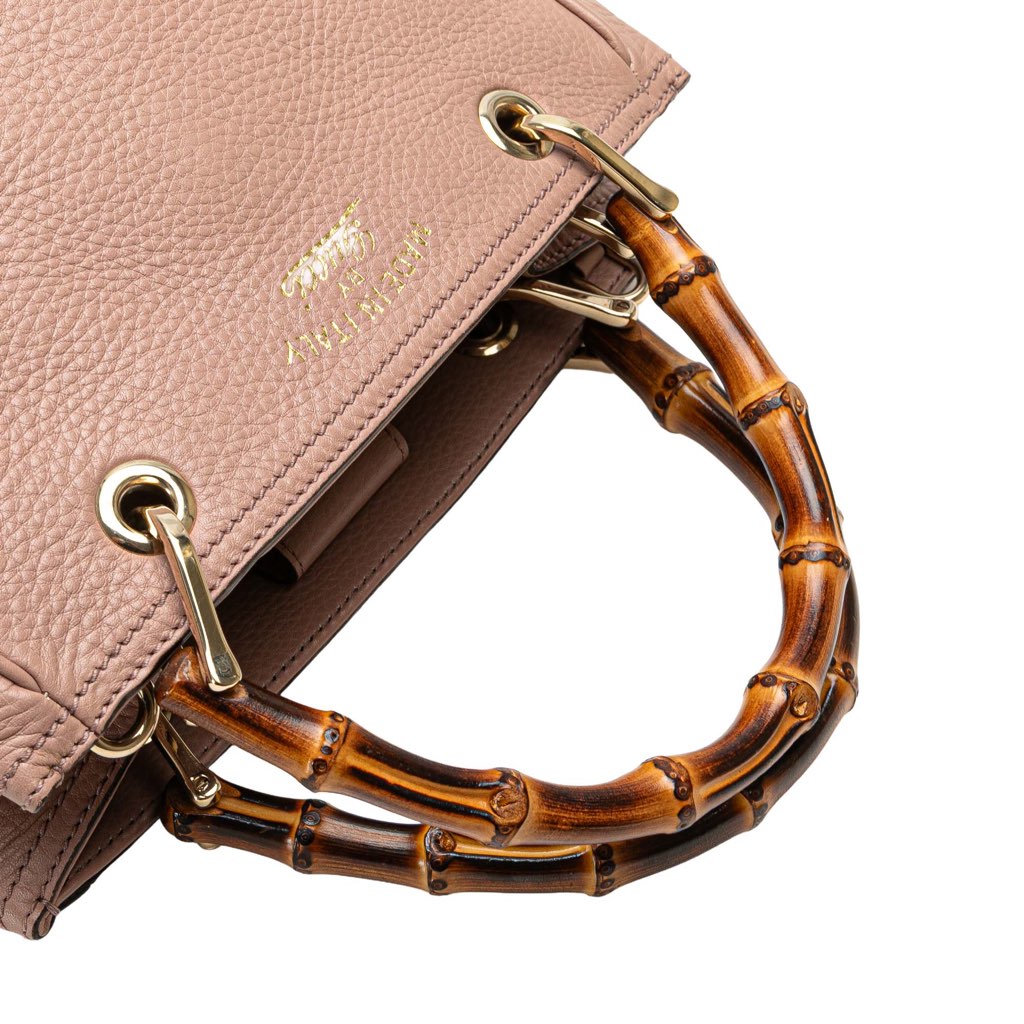 Gucci Small Calfskin Bamboo Shopper Satchel - Image 13