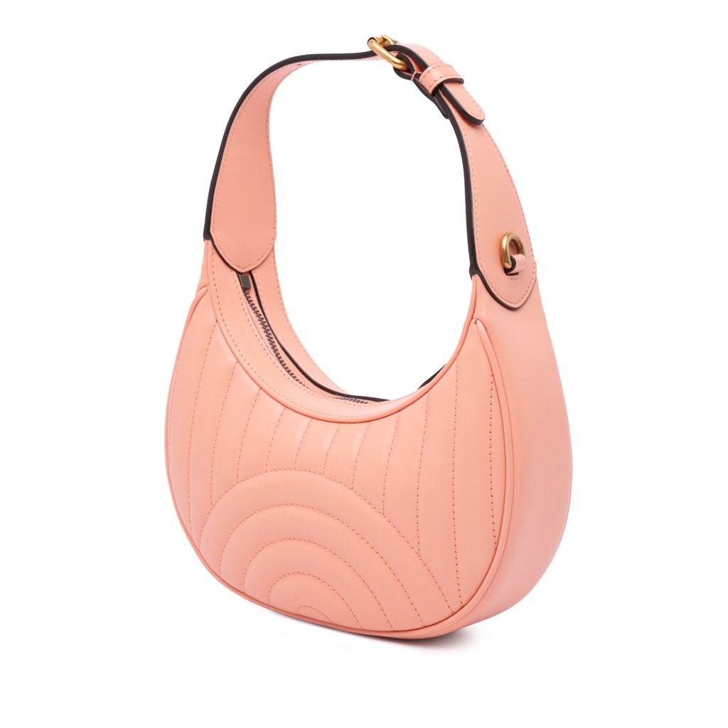 Gucci Mini Matelasse Leather GG Marmont Half Moon Hobo - Back view