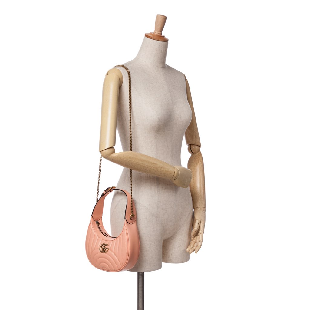 Gucci Mini Matelasse Leather GG Marmont Half Moon Hobo - Image 13