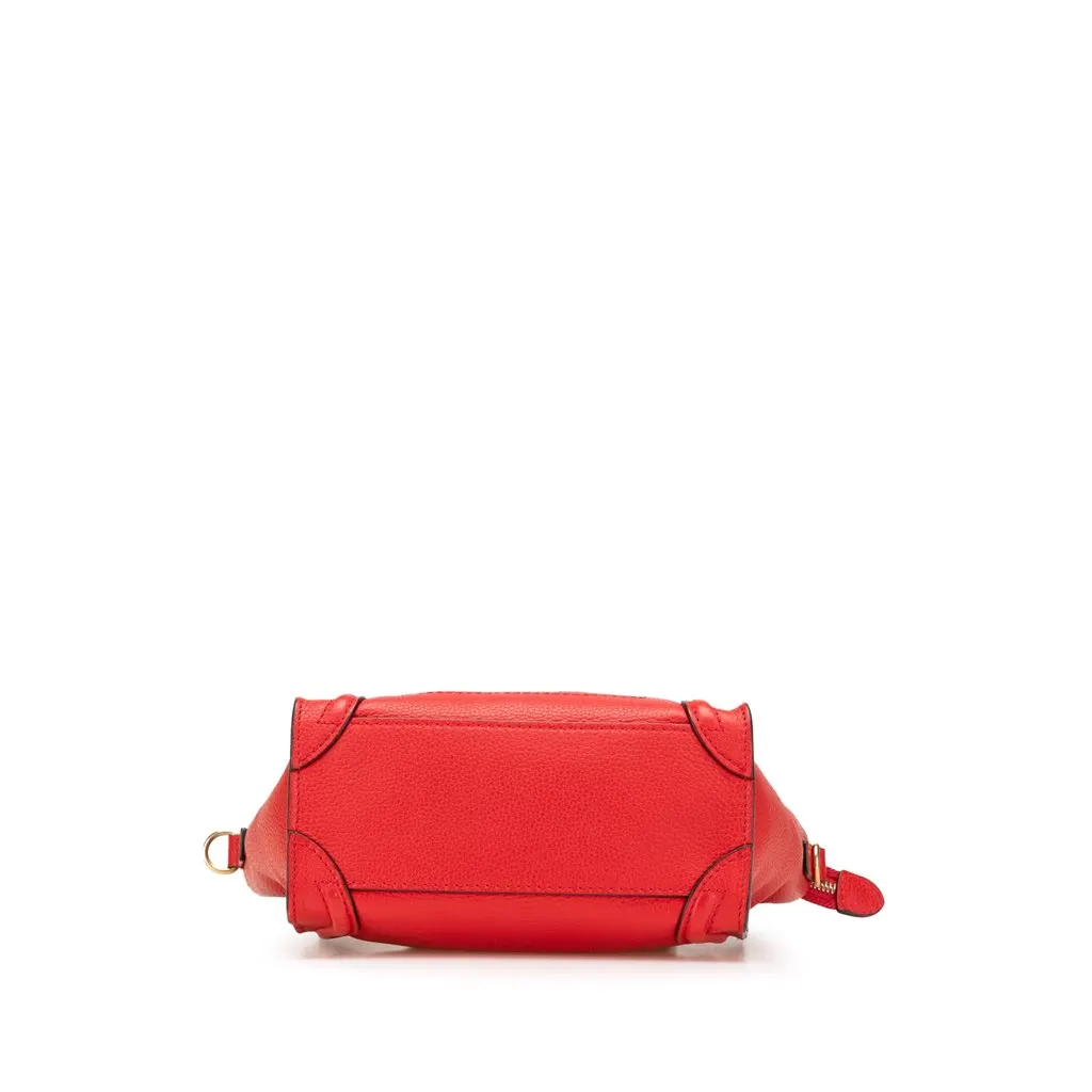 Celine Nano Leather Luggage Tote Red Leather Very good - Inside View