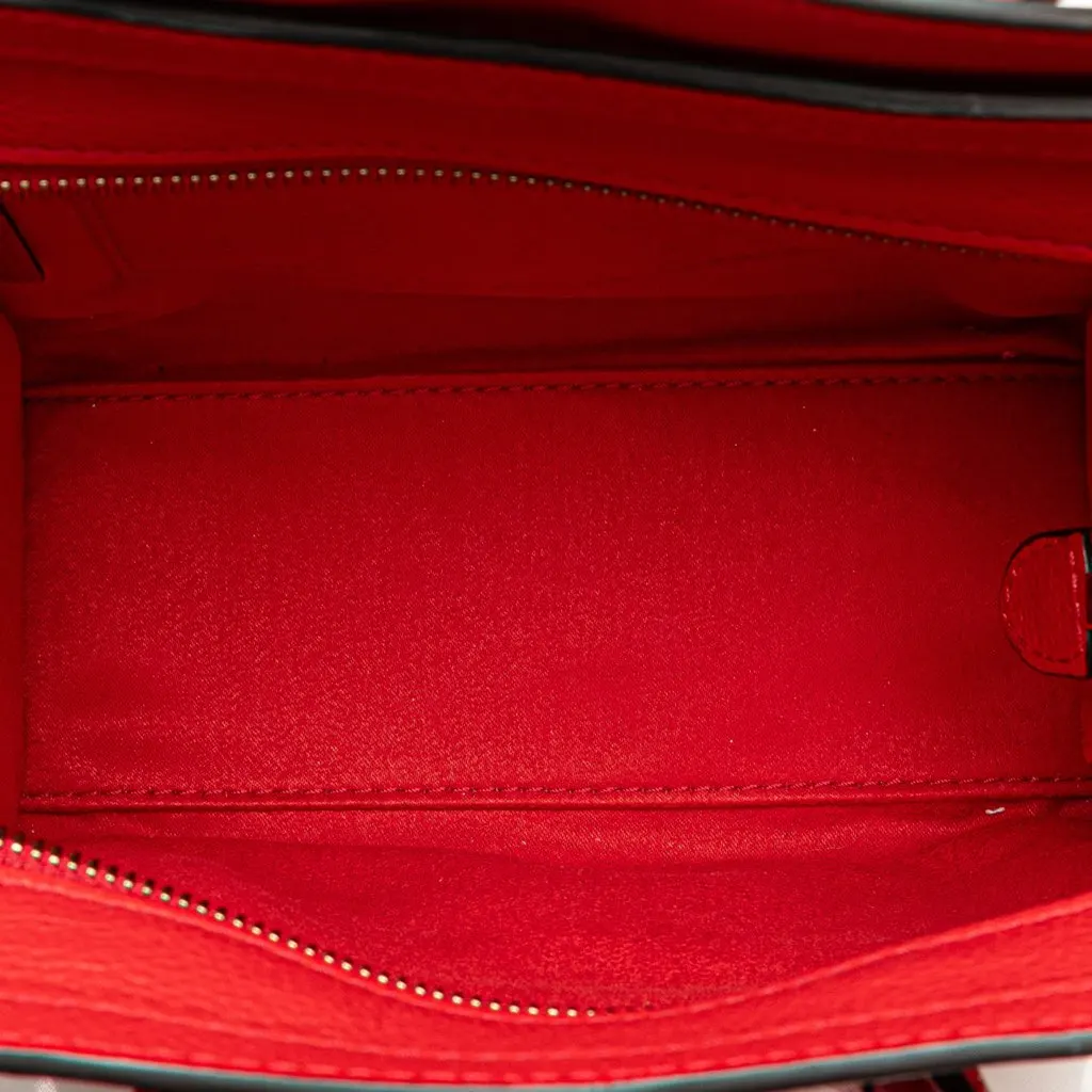 Celine Nano Leather Luggage Tote Red Leather Very good - Model View