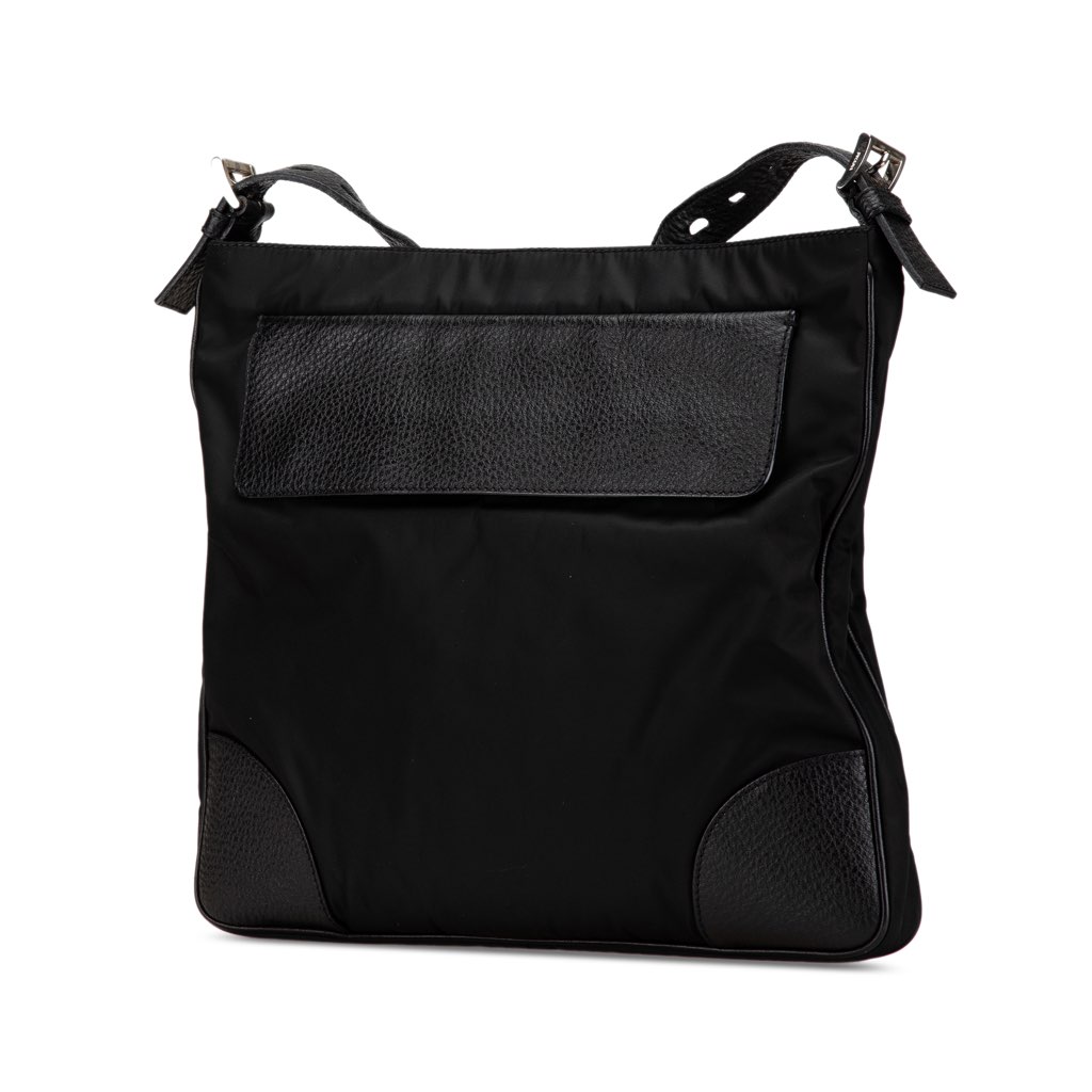 Prada Vitello Daino Trimmed Tessuto Zip Top Crossbody - 2