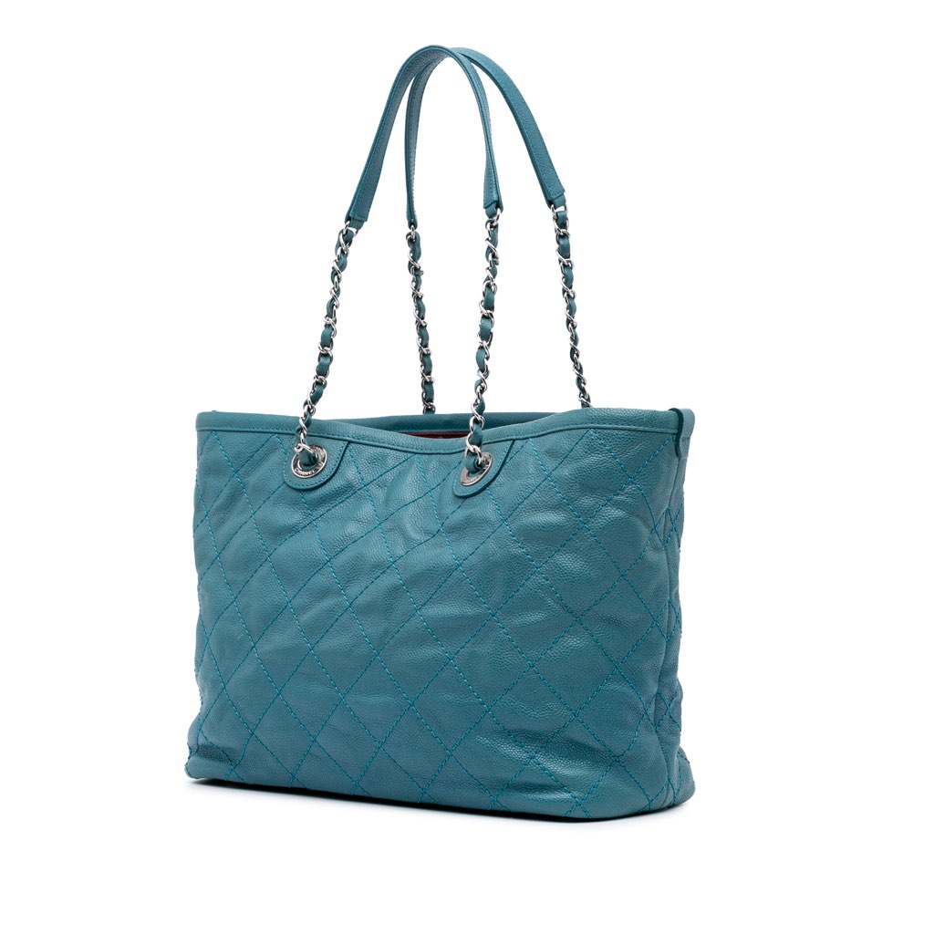 Chanel Small Quilted Caviar Daily Shopping Tote - Back view