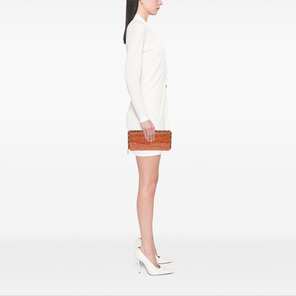 Chanel CC Patent Striped Chain Around Clutch - Image 11