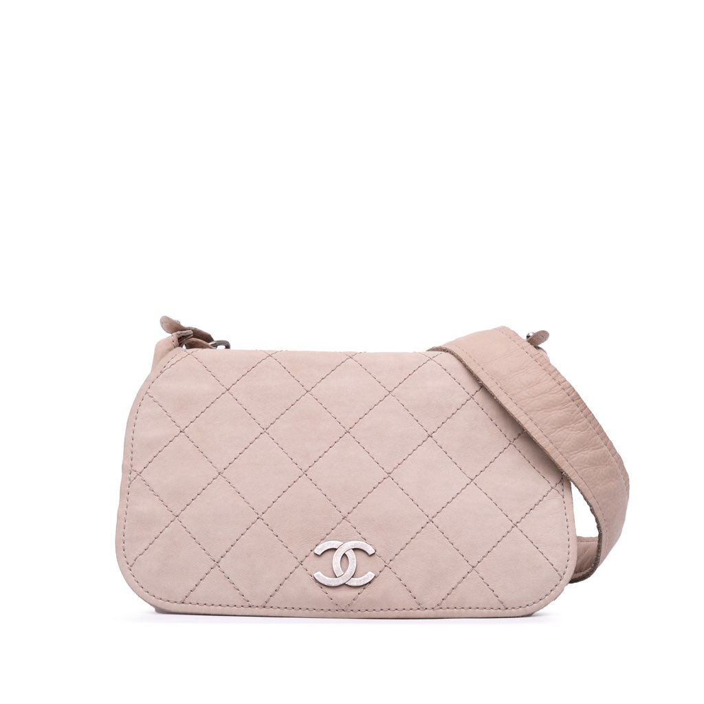 Chanel Calfskin Stitched Highlander Messenger Bag