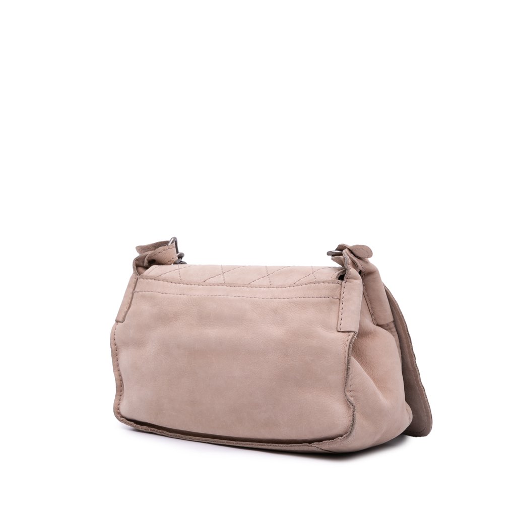 Chanel Calfskin Stitched Highlander Messenger Bag - Back view