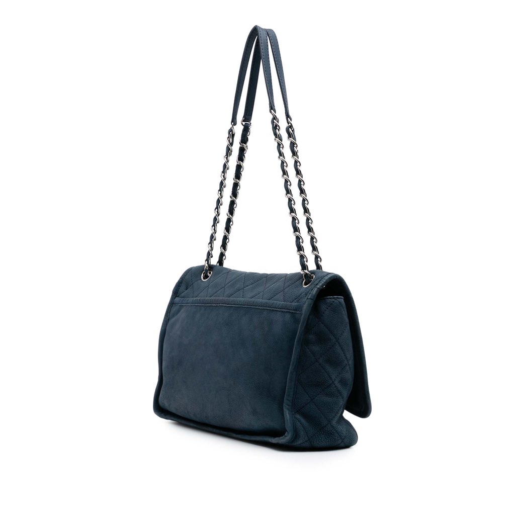 Chanel Large Quilted Nubuck Natural Beauty Split Pocket Flap - 2