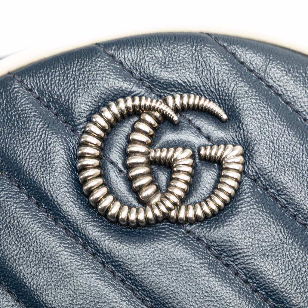 Gucci Mini GG Marmont Matelasse Leather Torchon Round Crossbody - Image 10