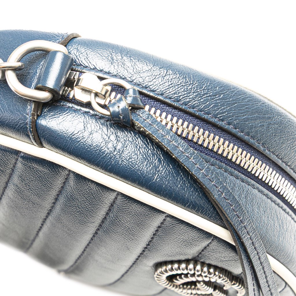 Gucci Mini GG Marmont Matelasse Leather Torchon Round Crossbody - Image 11