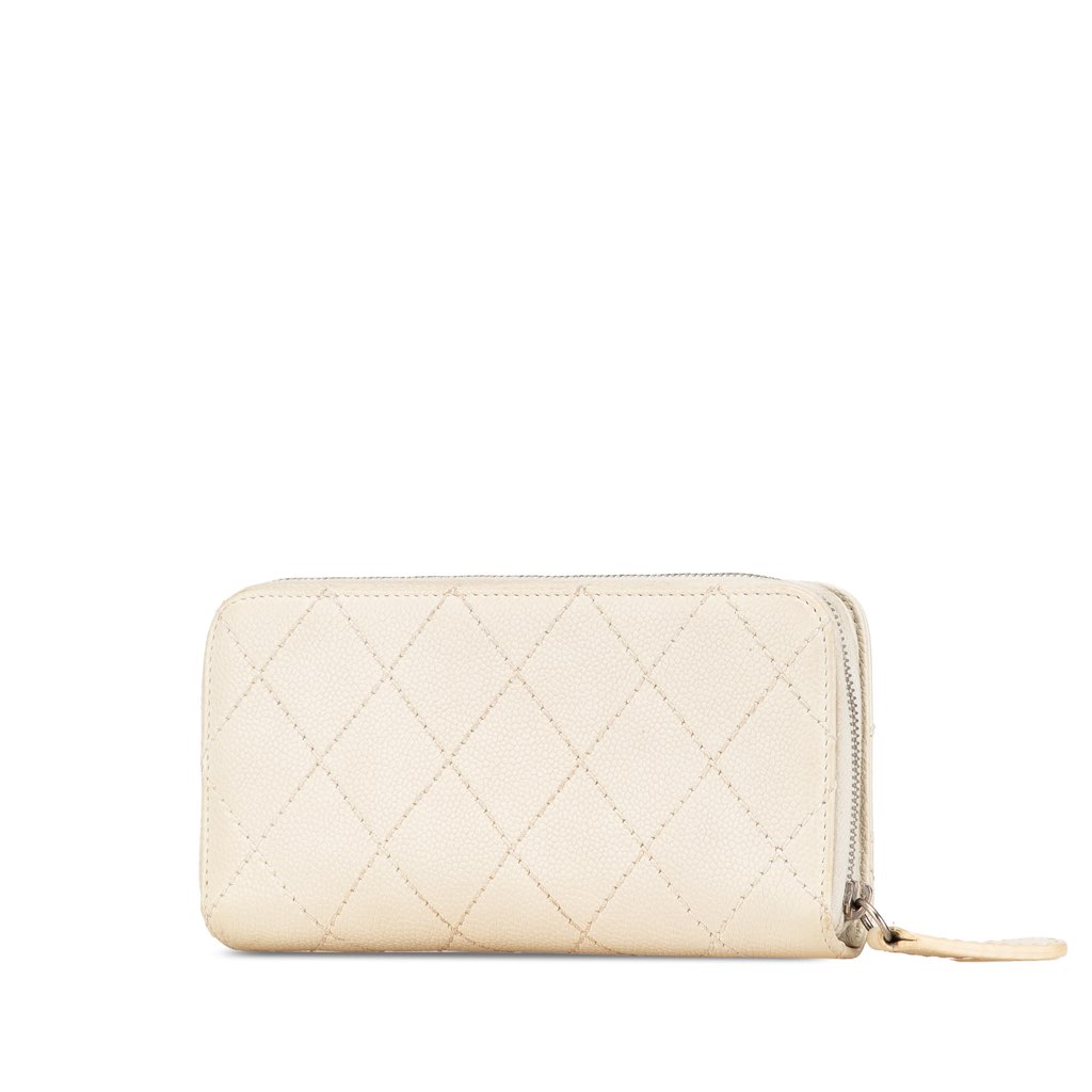 Chanel CC Quilted Caviar Zip Around Long Wallet - 2