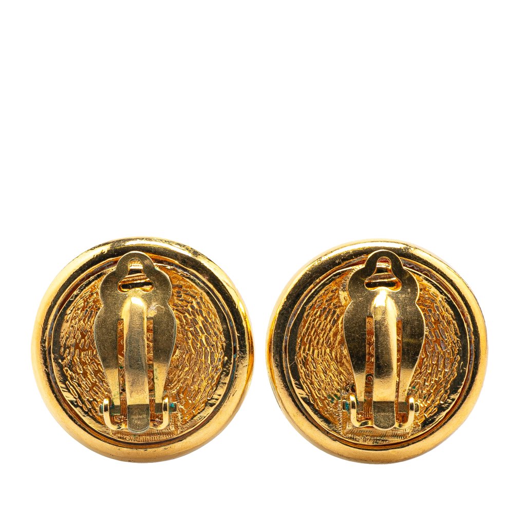 Chanel Gold Plated CC Clip On Earrings - 2