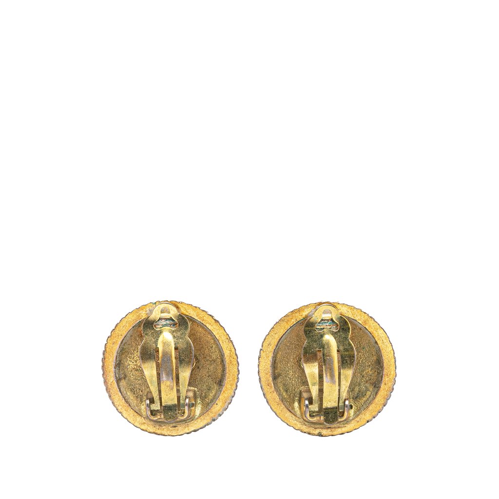 Chanel Gold Plated CC Rope Clip On Earrings - 2