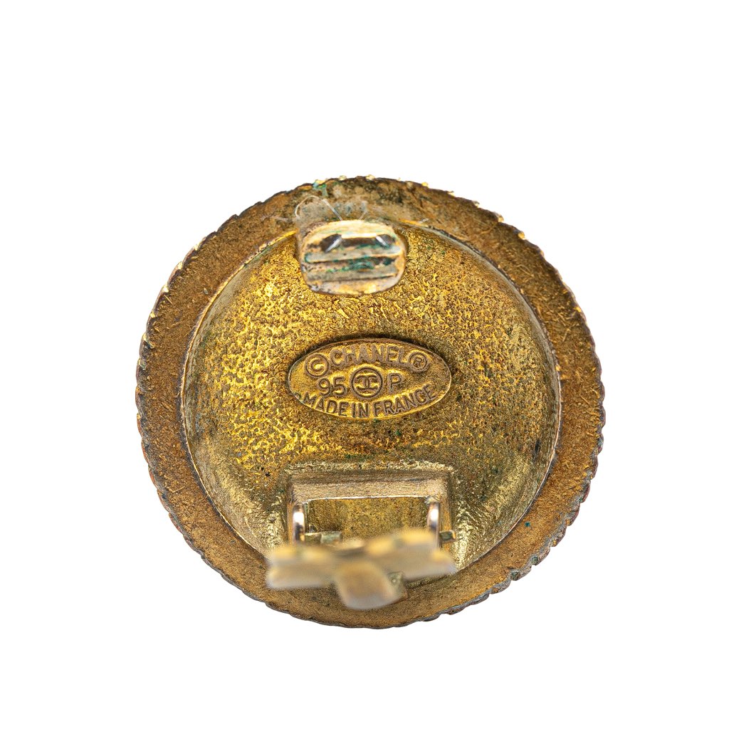 Chanel Gold Plated CC Rope Clip On Earrings - 3