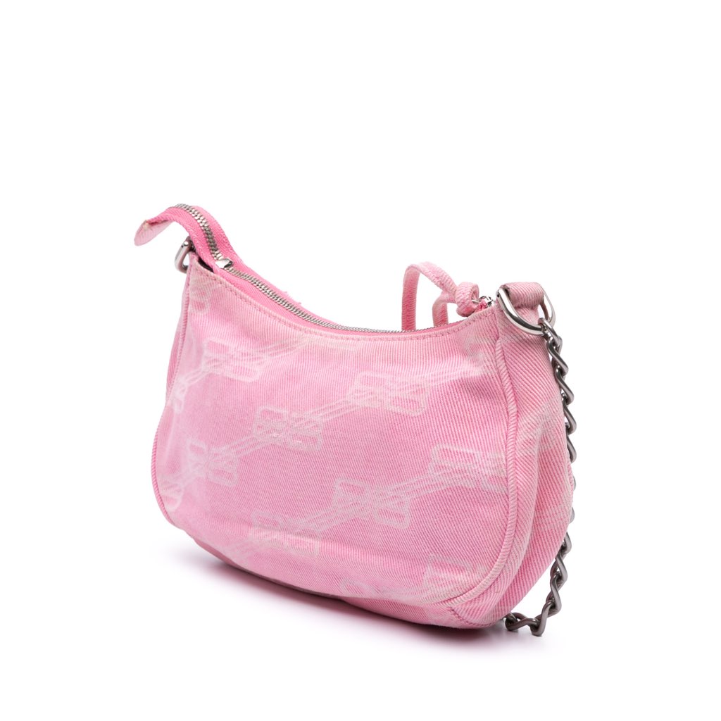 Balenciaga Mini BB Monogram Denim Le Cagole - Back view