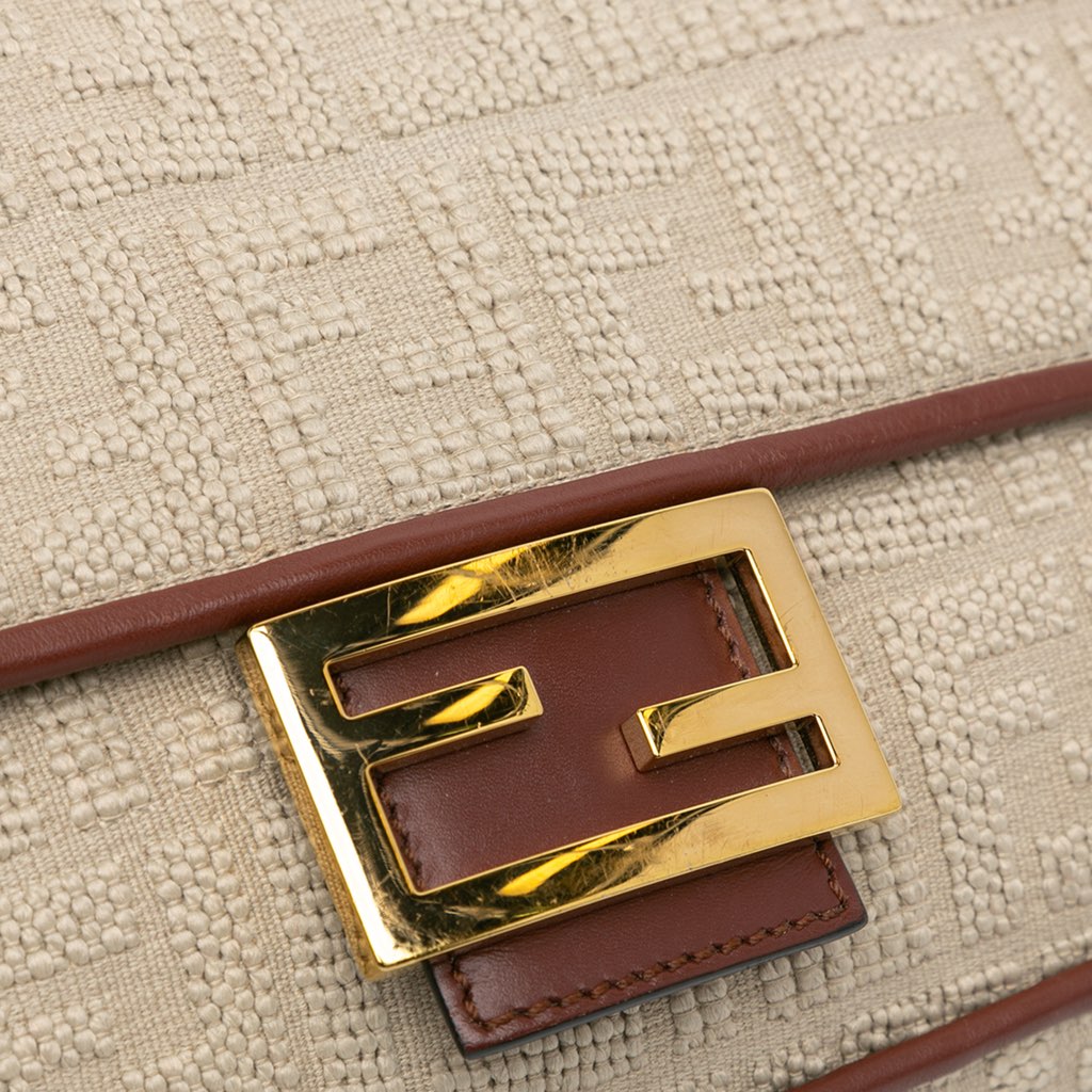 Fendi Zucca Embroidered Canvas Baguette Satchel - Detail 1