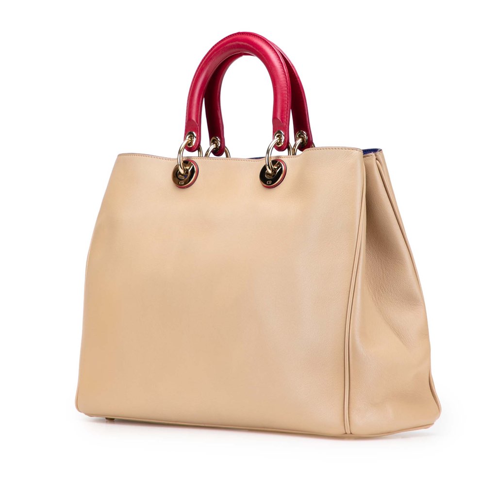 Dior Large Bicolor Leather Diorissimo Satchel - 2