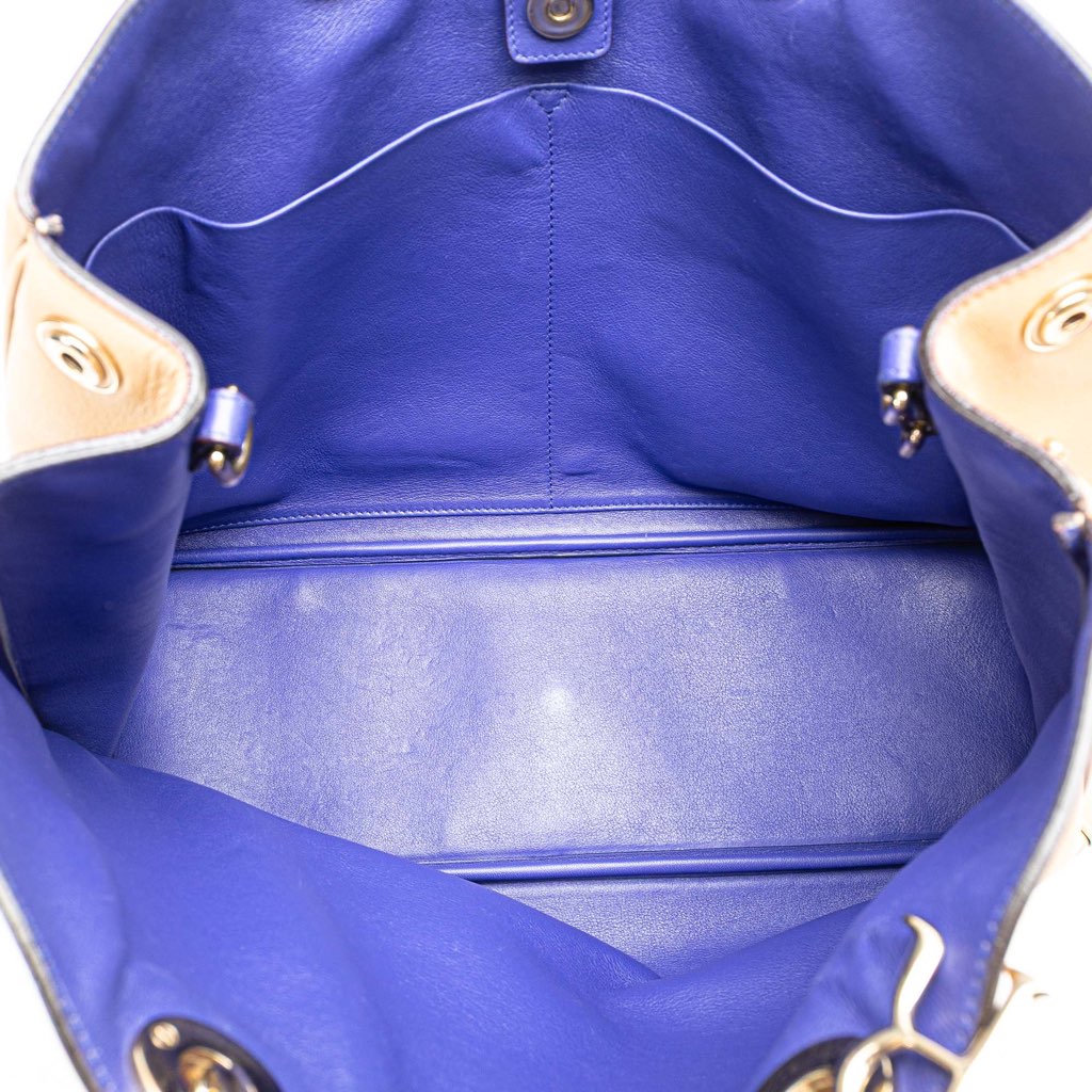 Dior Large Bicolor Leather Diorissimo Satchel - 4