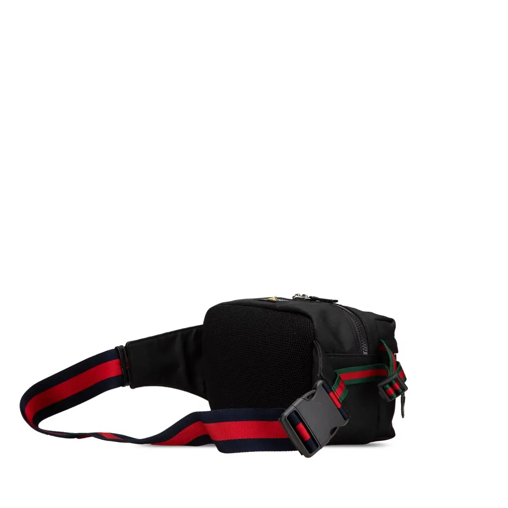 Gucci Techno Canvas Web L Aveugle Par Amour Embroidered Belt Bag Black Canvas Very good - Back View