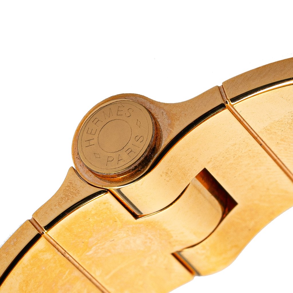 Hermès Wide Printed Enamel Coup de Fouet Au Bloc Hinged Bracelet PM - Side view